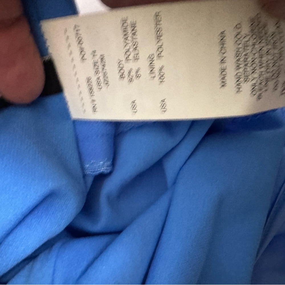 NWT Jantzen Off the Shoulder Cornflower Blue One Piece Bathing Suit Size 14 - Picture 8 of 13